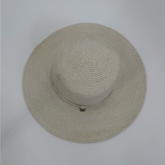 Nine West Elegant Soft White Straw Sun Hat – Chic Summer Boho Beach Style - Picture 2 of 12